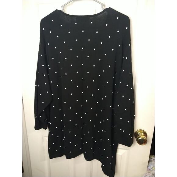 C.D Daniels Woman 2X Sweater V Neck Black White Floral Polka Dot Casual... - Picture 7 of 7